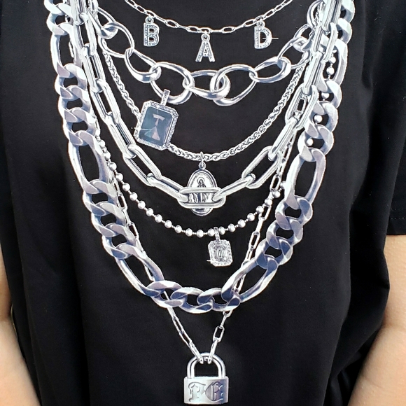 Dolls Kill Tops - Poster Girl Black Silver Bling Tee XS New 😍